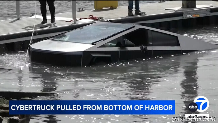 Cybertruck Submerges in California Harbor Following Unsuccessful Jet Ski Launch | Carscoops